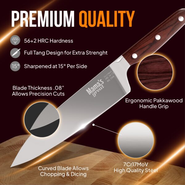A good chef knife is made of quality steel