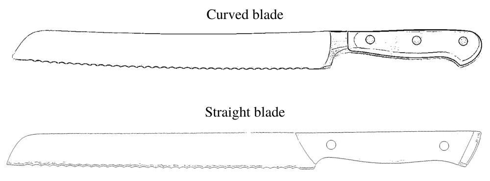 Curved blade vs. straight blade